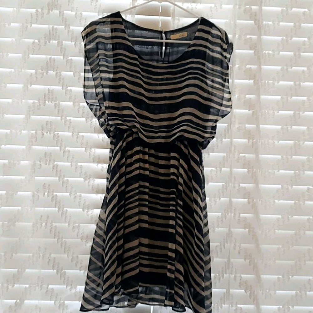Navy & White Striped Dress